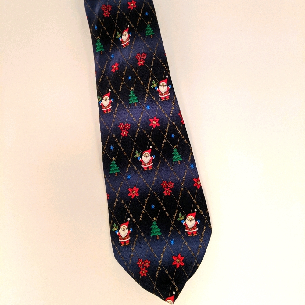 Hallmark Licensed Silk Christmas Santa Tie Ho Ho
